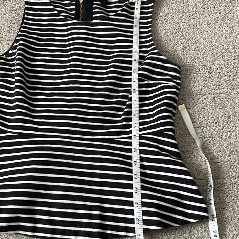 J. CREW Ponte Peplum Top in Stripe Black and White Size Small - Picture 8 of 8